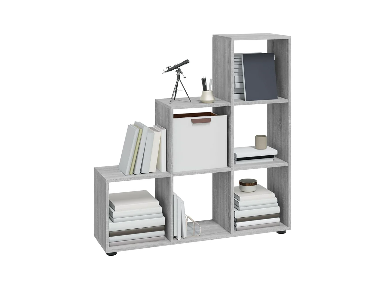 Hilde  Bibliothèque escalier Sonoma gris 107 cm Bois d'ingénierie