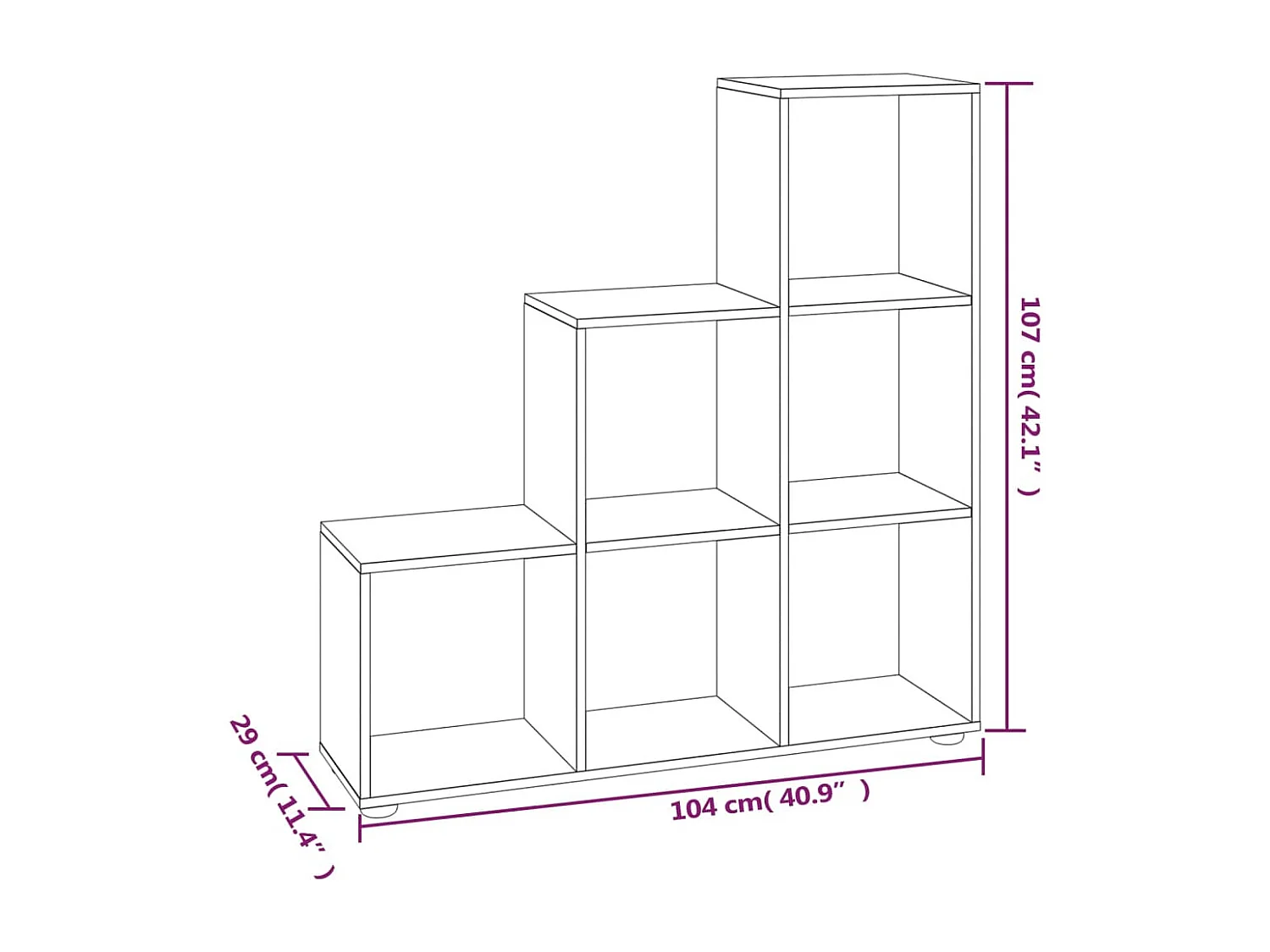 Hilde  Estantería forma de escalera madera contrachapada gris Sonoma