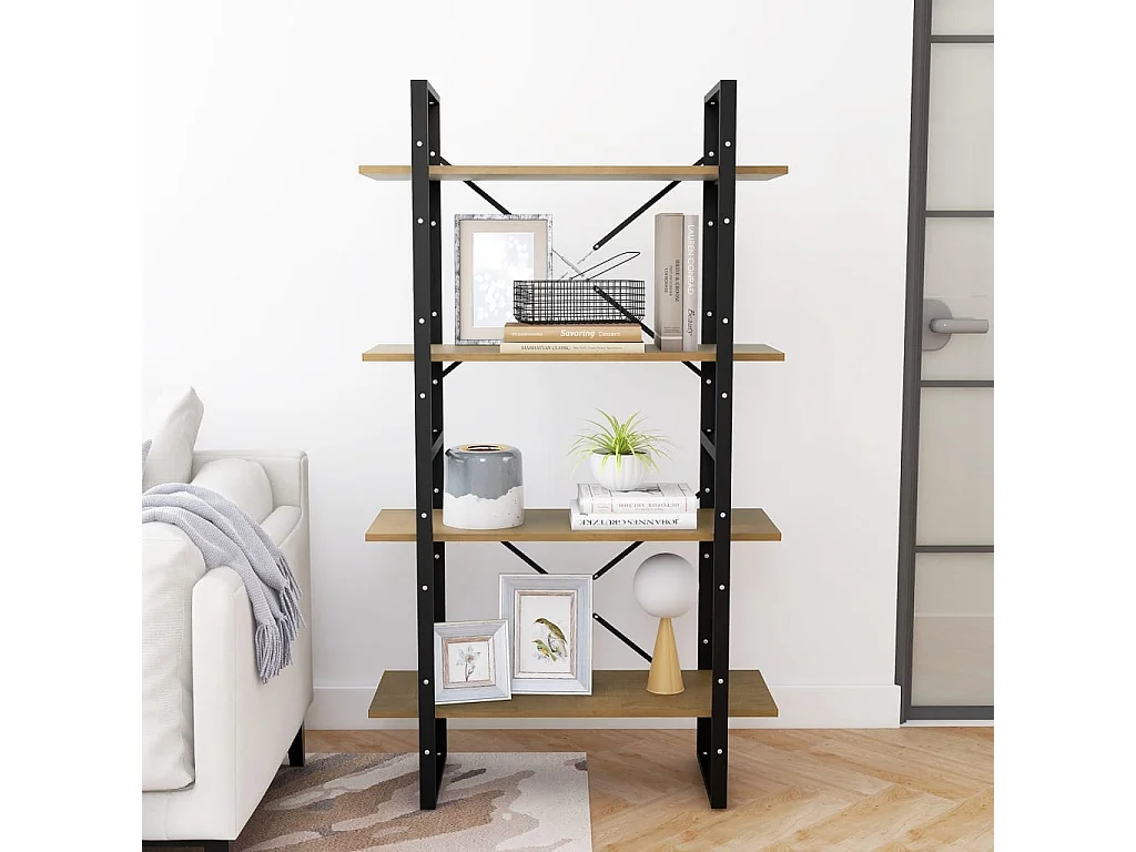 Vista  Bibliothèque à 4 niveaux 80x30x140 cm bois de pin massif