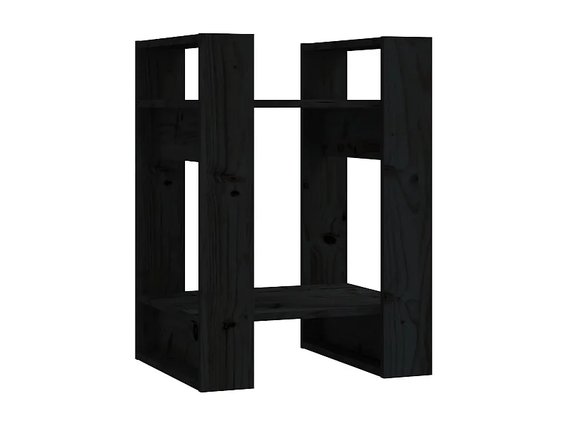 Christine-Louise  Estantería/divisor de espacios madera pino negro 41x35x57 cm