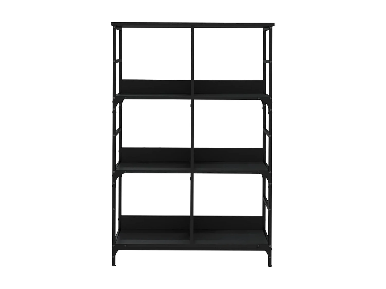 Keith  Bibliothèque noir 78,5x33x117,5 cm bois d'ingénierie