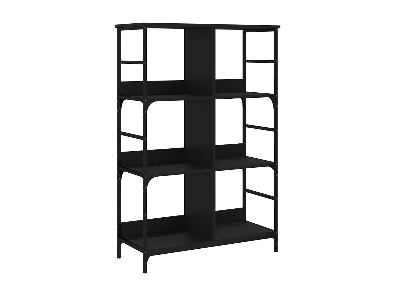 Keith  Bibliothèque noir 78,5x33x117,5 cm bois d'ingénierie