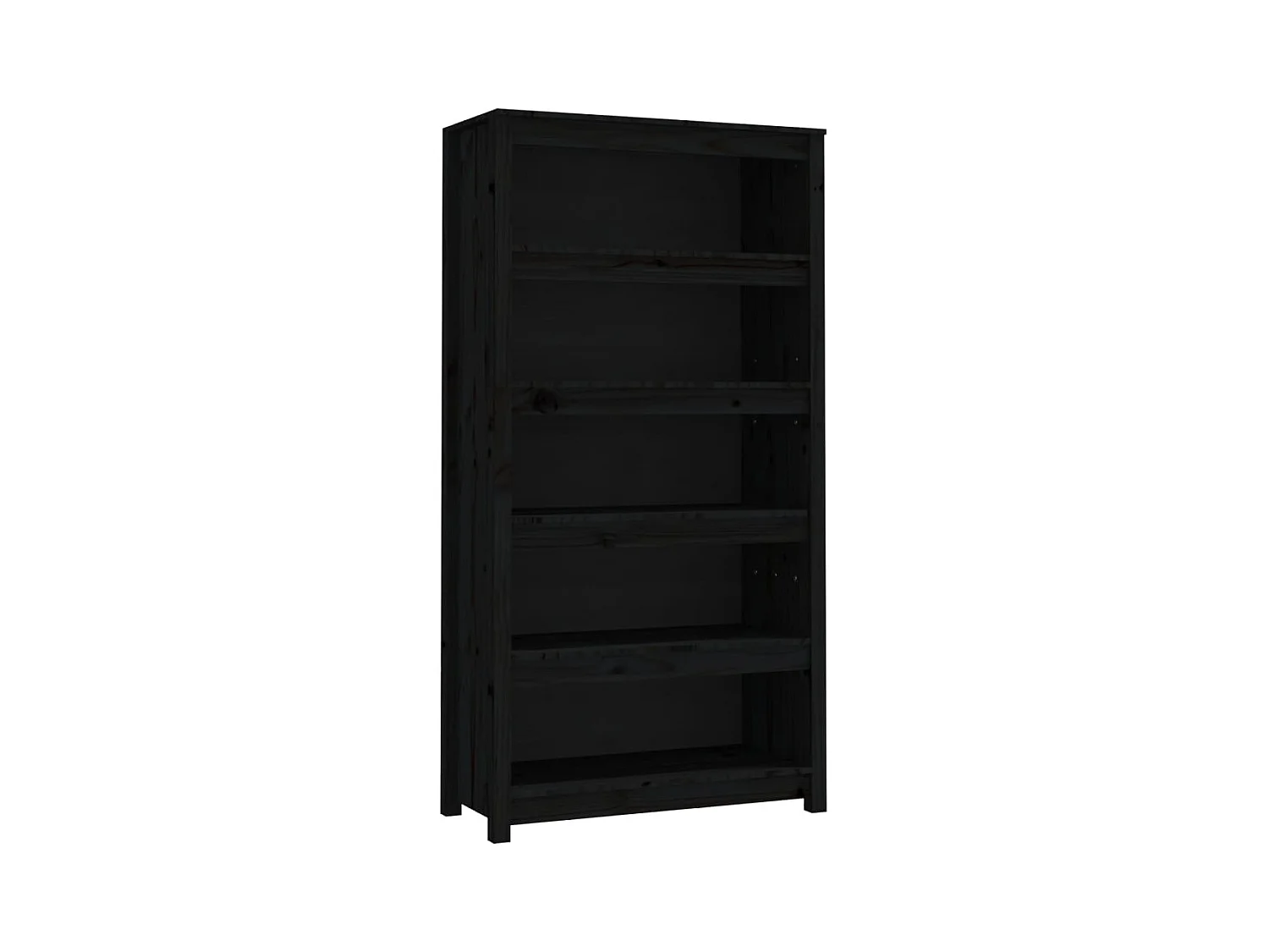 Laurens  Bibliothèque Noir 80x35x154 cm Bois de pin massif