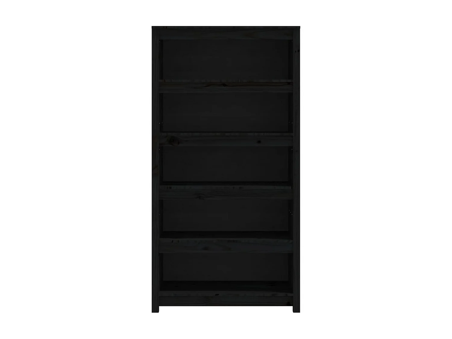 Laurens  Bibliothèque Noir 80x35x154 cm Bois de pin massif