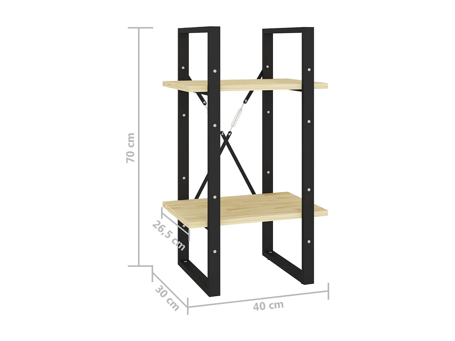 Bowling Green  Bibliothèque à 2 niveaux 40x30x70 cm Bois de pin massif