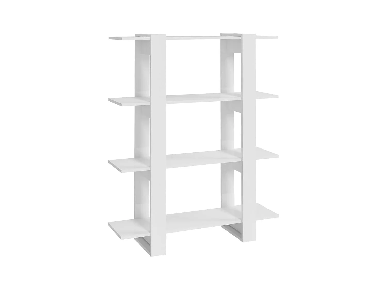 Celin  Bibliothèque/Séparateur de pièce Blanc brillant 100x30x123,5 cm