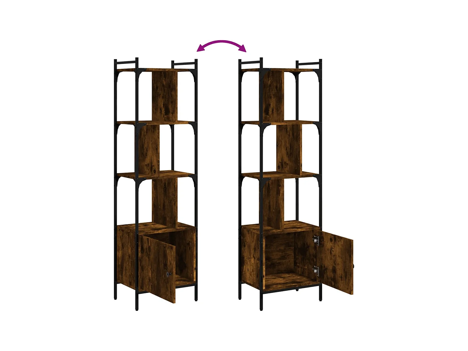 Vilan  Bibliothèque avec porte chêne fumé 44,5x30x154,5 cm