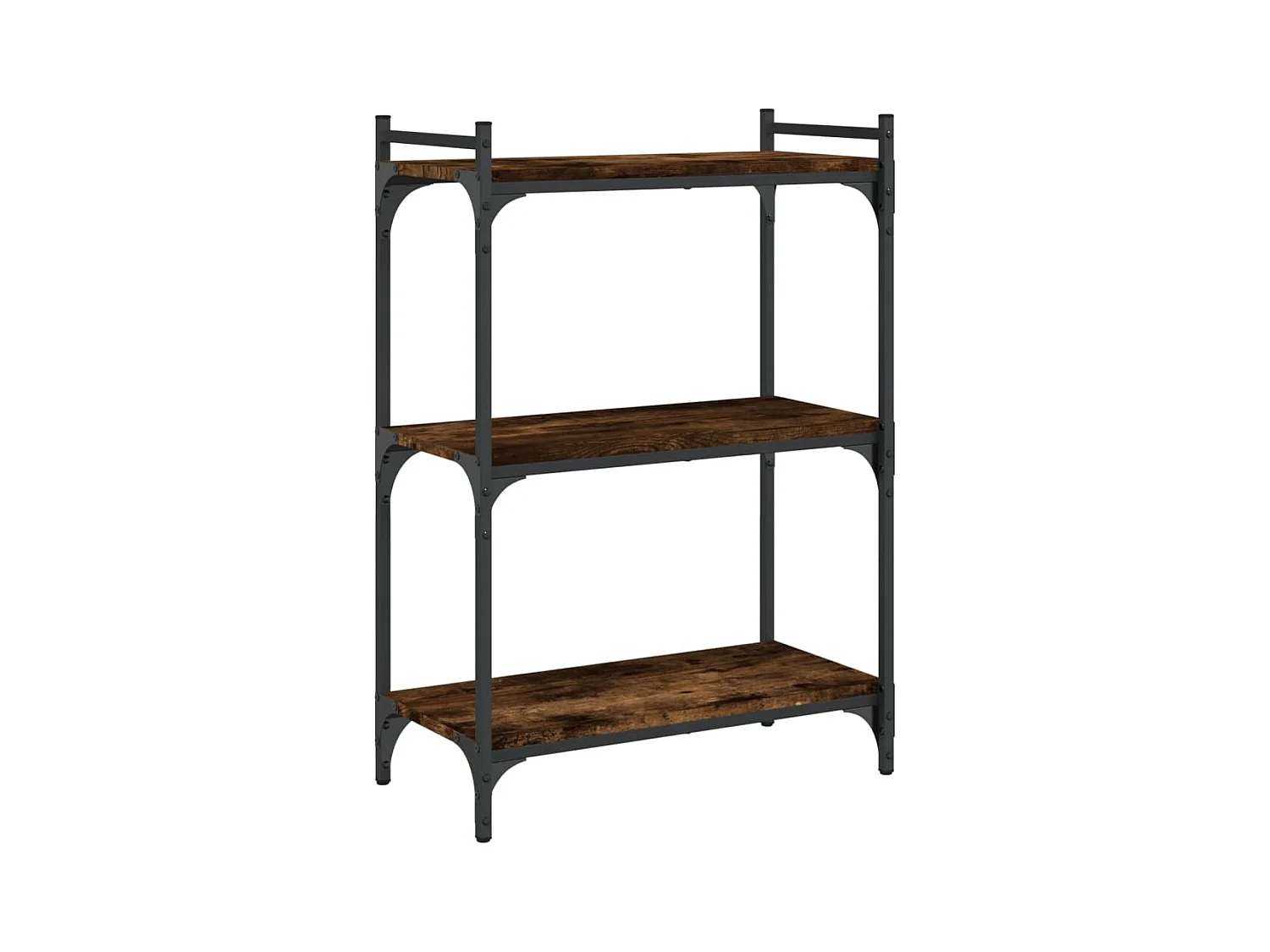 Lars  Bibliothèque 3 niveaux chêne fumé 60x30x86 cm bois d'ingénierie