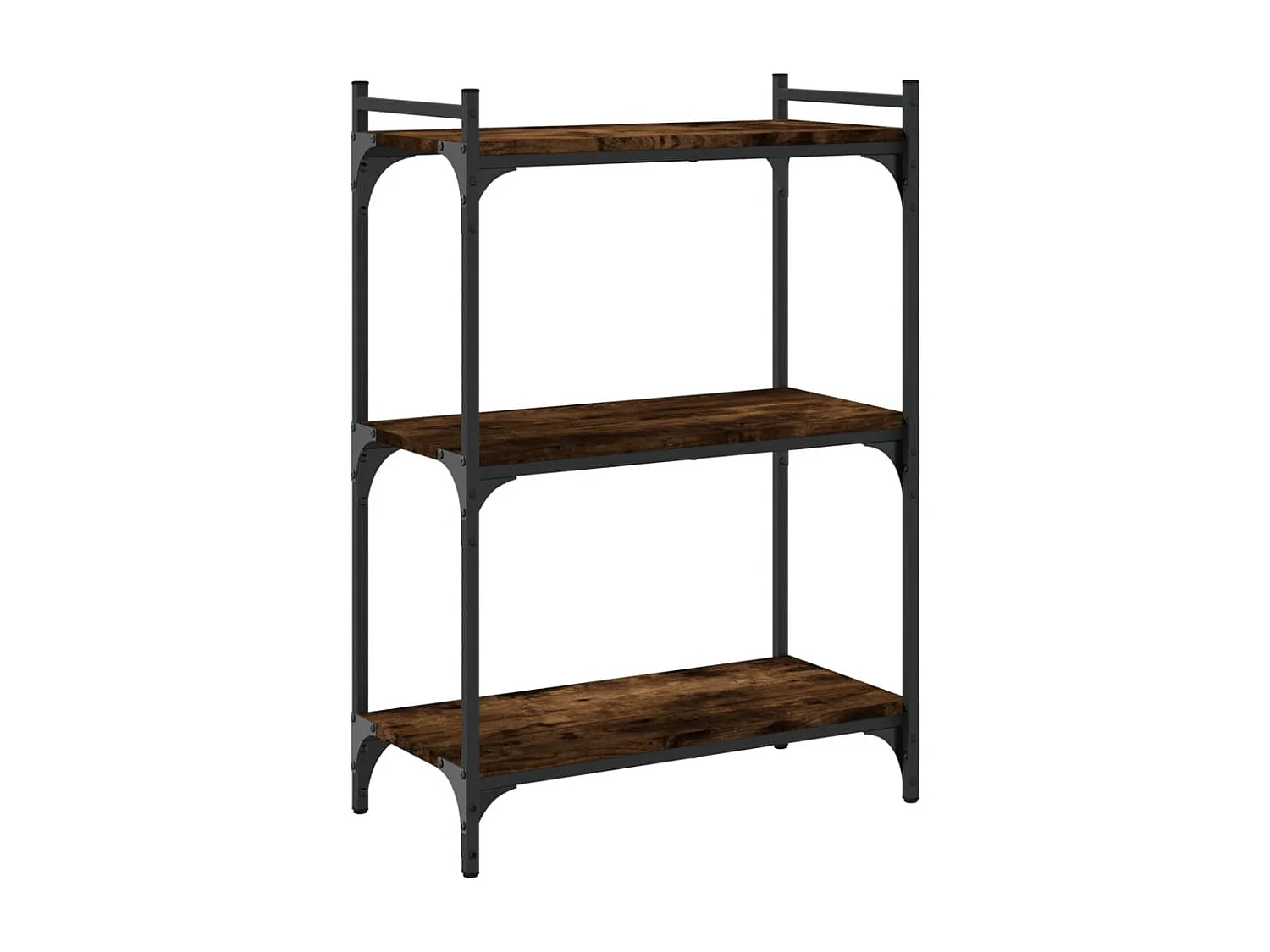 Lars  Bibliothèque 3 niveaux chêne fumé 60x30x86 cm bois d'ingénierie