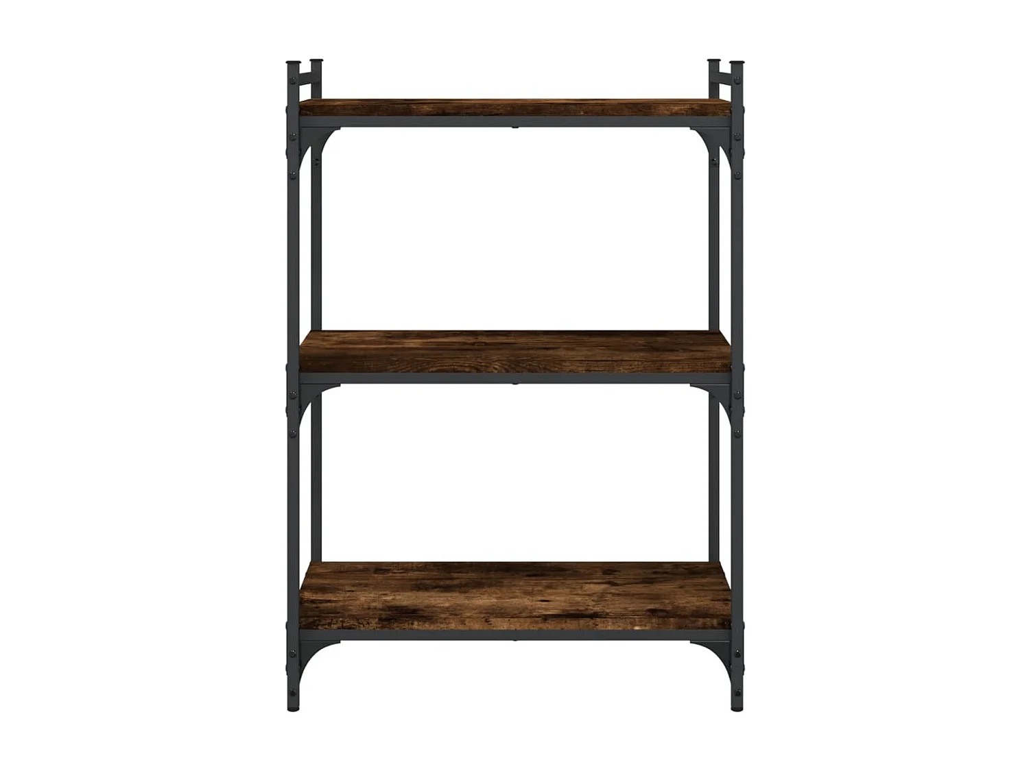 Lars  Bibliothèque 3 niveaux chêne fumé 60x30x86 cm bois d'ingénierie