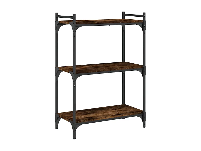 Lars  Bibliothèque 3 niveaux chêne fumé 60x30x86 cm bois d'ingénierie