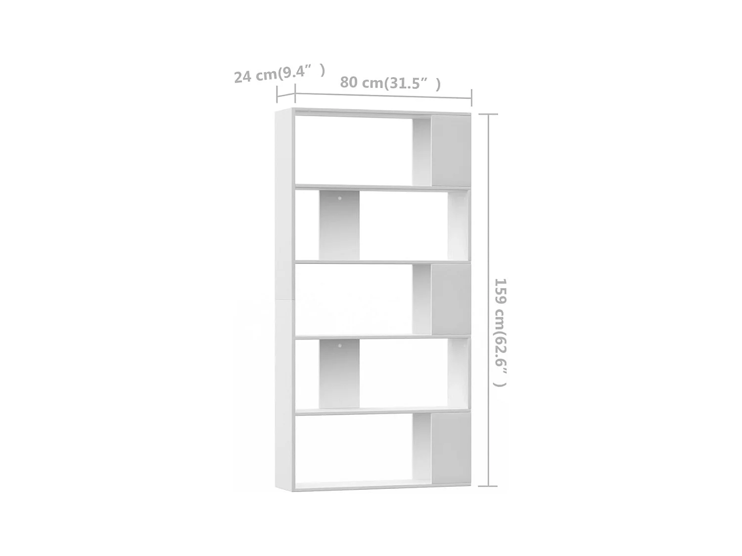 Adrik  Bibliothèque/Séparateur de pièce Blanc Bois d'ingénierie