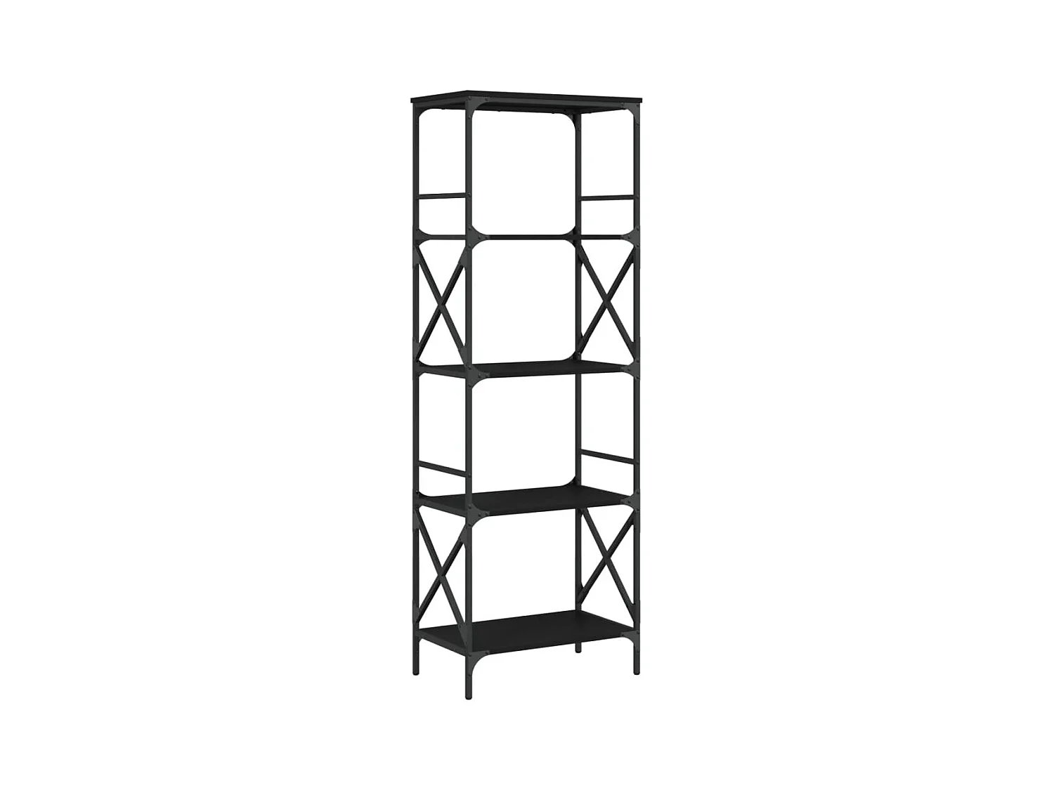 Uusikaupunki  Boekenkast 5-laags 59x35x171 cm bewerkt hout zwart