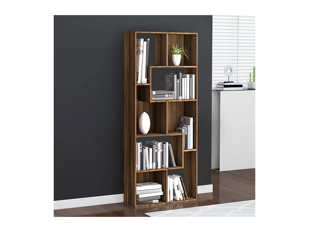 Burtonsville  Boekenkast 67x24x161 cm bewerkt hout bruin eikenkleur