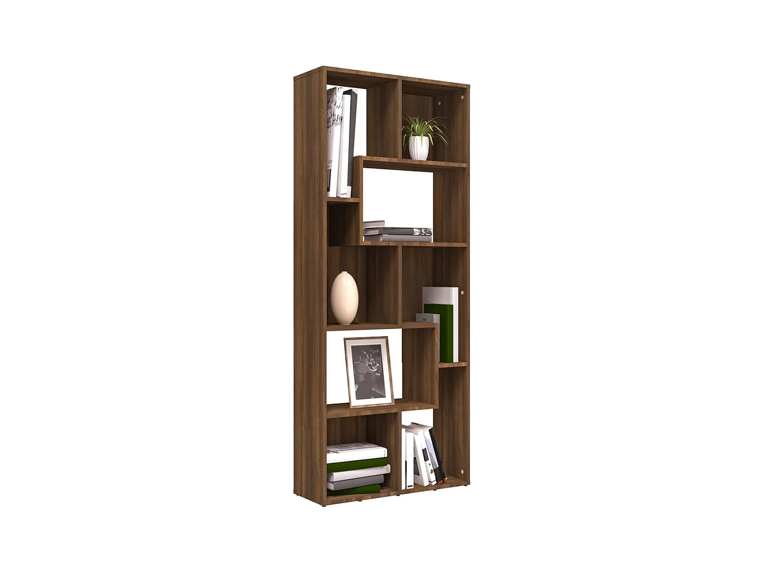 Burtonsville  Boekenkast 67x24x161 cm bewerkt hout bruin eikenkleur