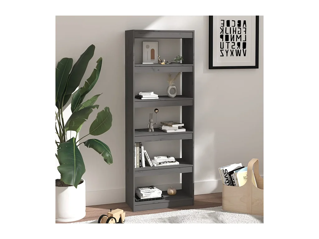 Colgate  Bibliothèque/Séparateur de pièce Gris 60x30x167,5 cm Pin massif