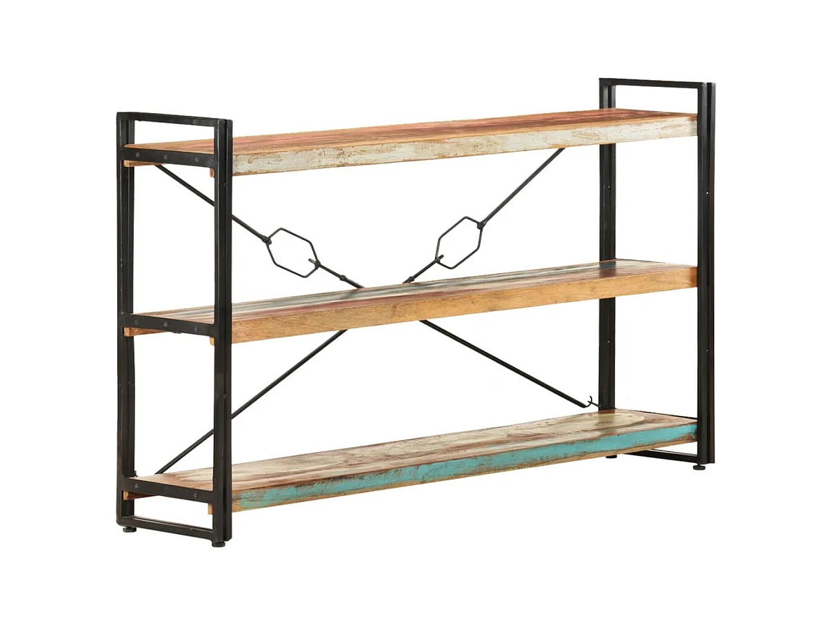 Yoan  Bibliothèque 3 niveaux 140x30x80 cm Bois de récupération massif