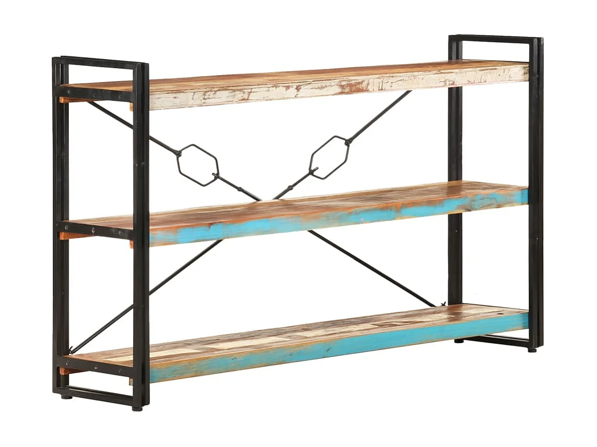 Yoan  Bibliothèque 3 niveaux 140x30x80 cm Bois de récupération massif