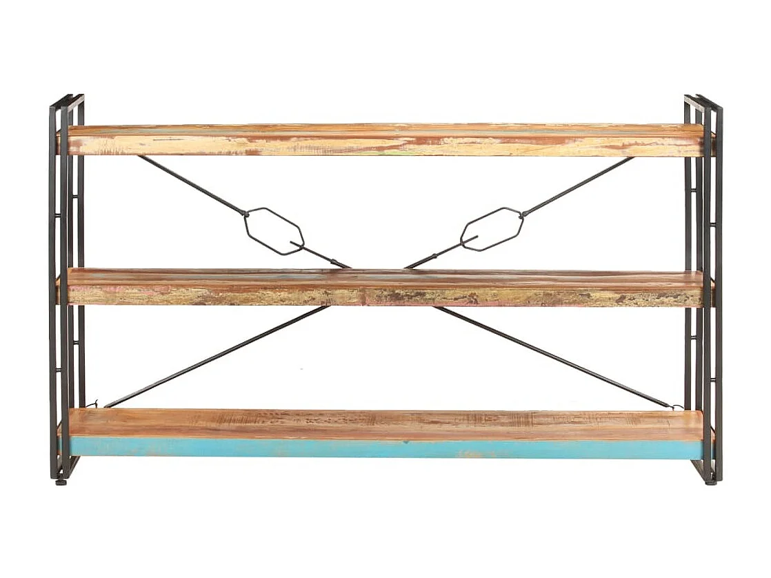 Yoan  Bibliothèque 3 niveaux 140x30x80 cm Bois de récupération massif