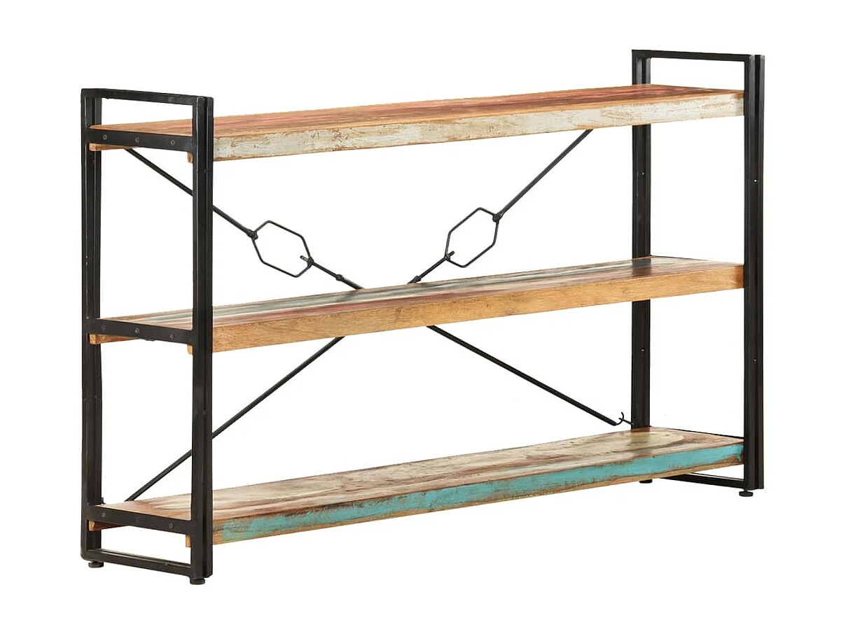 Yoan  Bibliothèque 3 niveaux 140x30x80 cm Bois de récupération massif