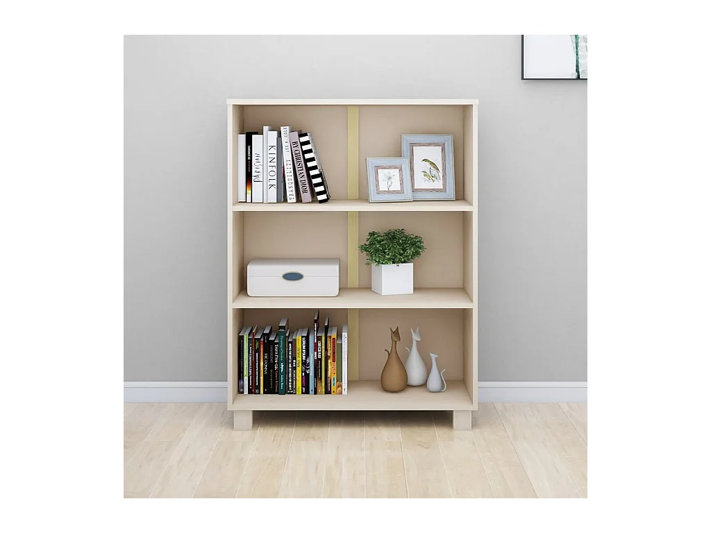 Fryvik  Bibliothèque HAMAR Marron miel 85x35x112 cm Bois de pin massif