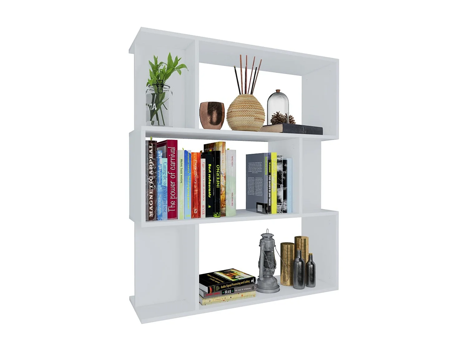 Gyran  Bibliothèque/Cloison Blanc 80x24x96 cm Bois d'ingénierie