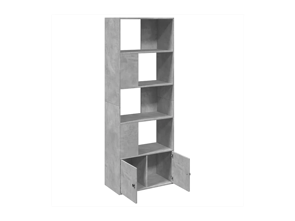 Allentown  Bibliothèque gris béton 70x36x189 cm bois d'ingénierie