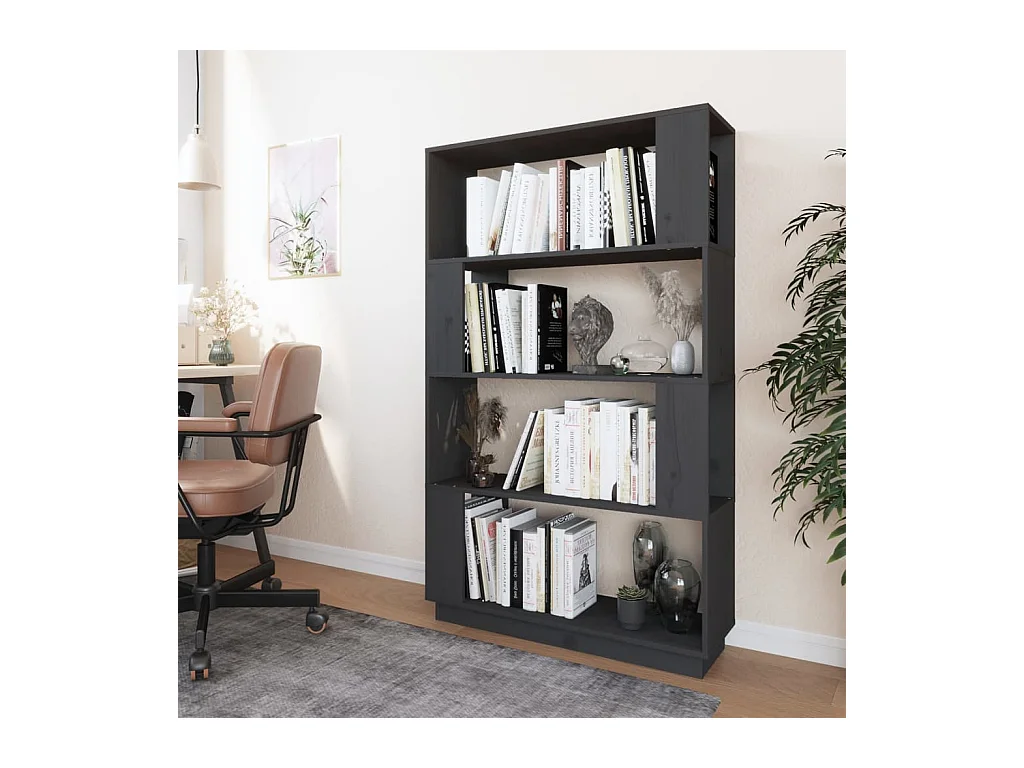 Dilber  Bibliothèque/Séparateur de pièce Gris 80x25x132 cm Pin massif