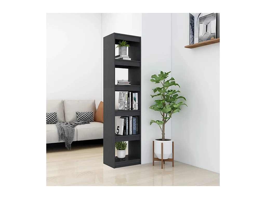 Centerville  Bibliothèque/Séparateur de pièce Gris 40x30x167,5 cm Pin massif