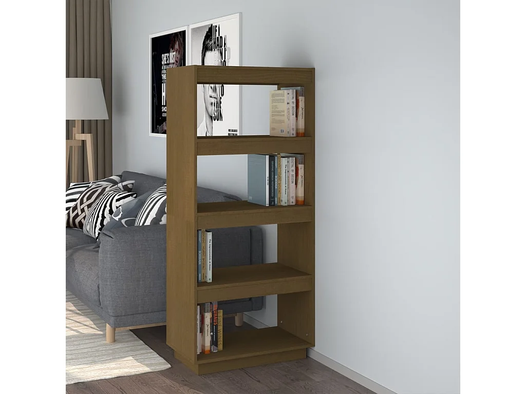 Alisha  Bibliothèque/Séparateur de pièce Marron miel 60x35x135 cm Pin