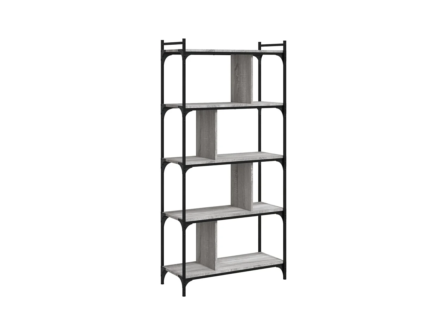 Merse  Boekenkast 5-laags 76x32x158 cm bewerkt hout grijs sonoma