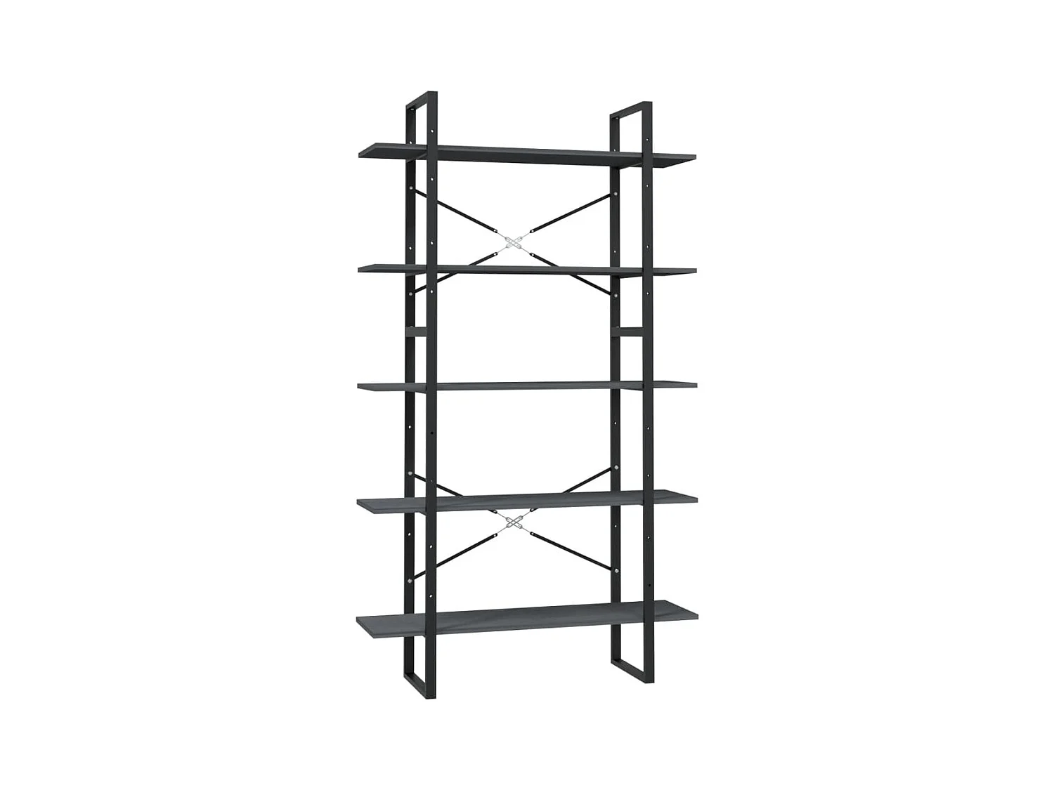 Aubagne  Bibliothèque à 5 niveaux Gris 100x30x175 cm Bois de pin