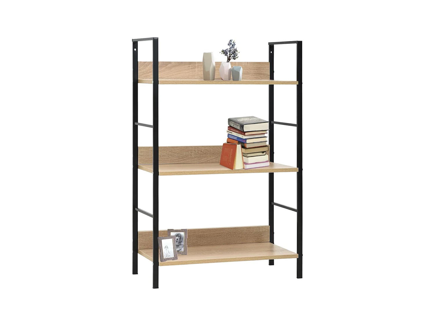 Uggeløse  Bibliothèque à 3 niveaux chêne 60x27,6x90,5cm bois d'ingénierie