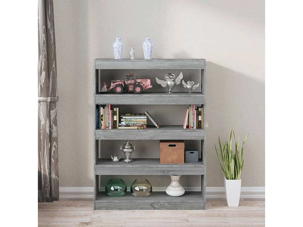 Gyrella  Bibliothèque/Séparateur de pièce sonoma gris 100x30x135 cm