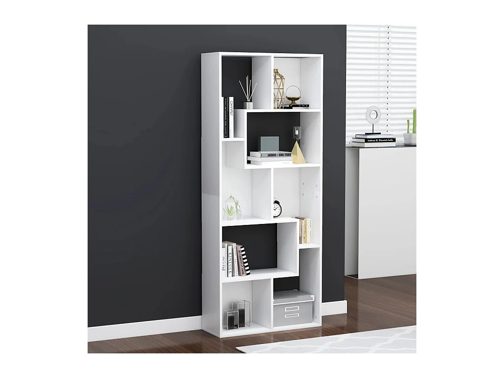 Burtonsville  Bibliothèque Blanc 67x24x161 cm Bois d'ingénierie