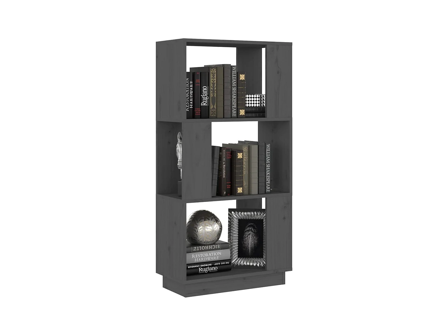 Avran  Bibliothèque/Séparateur de pièce Gris 51x25x101 cm Pin massif