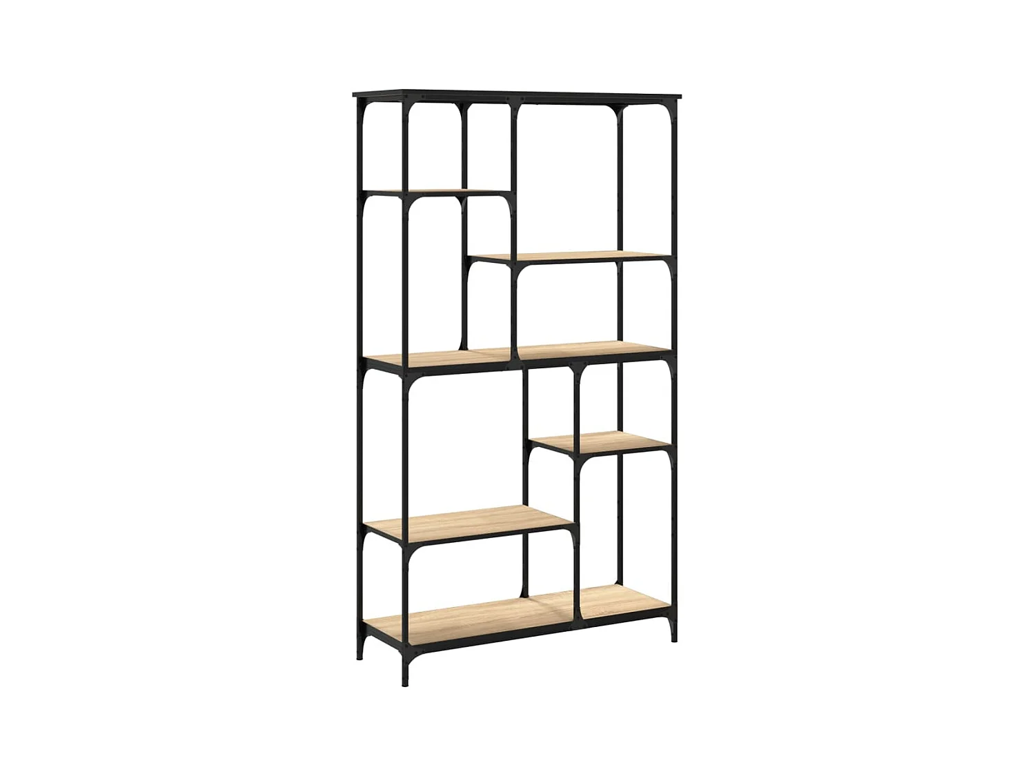 Cameron  Boekenrek 99x35,5x176 cm bewerkt hout en staal sonoma eiken