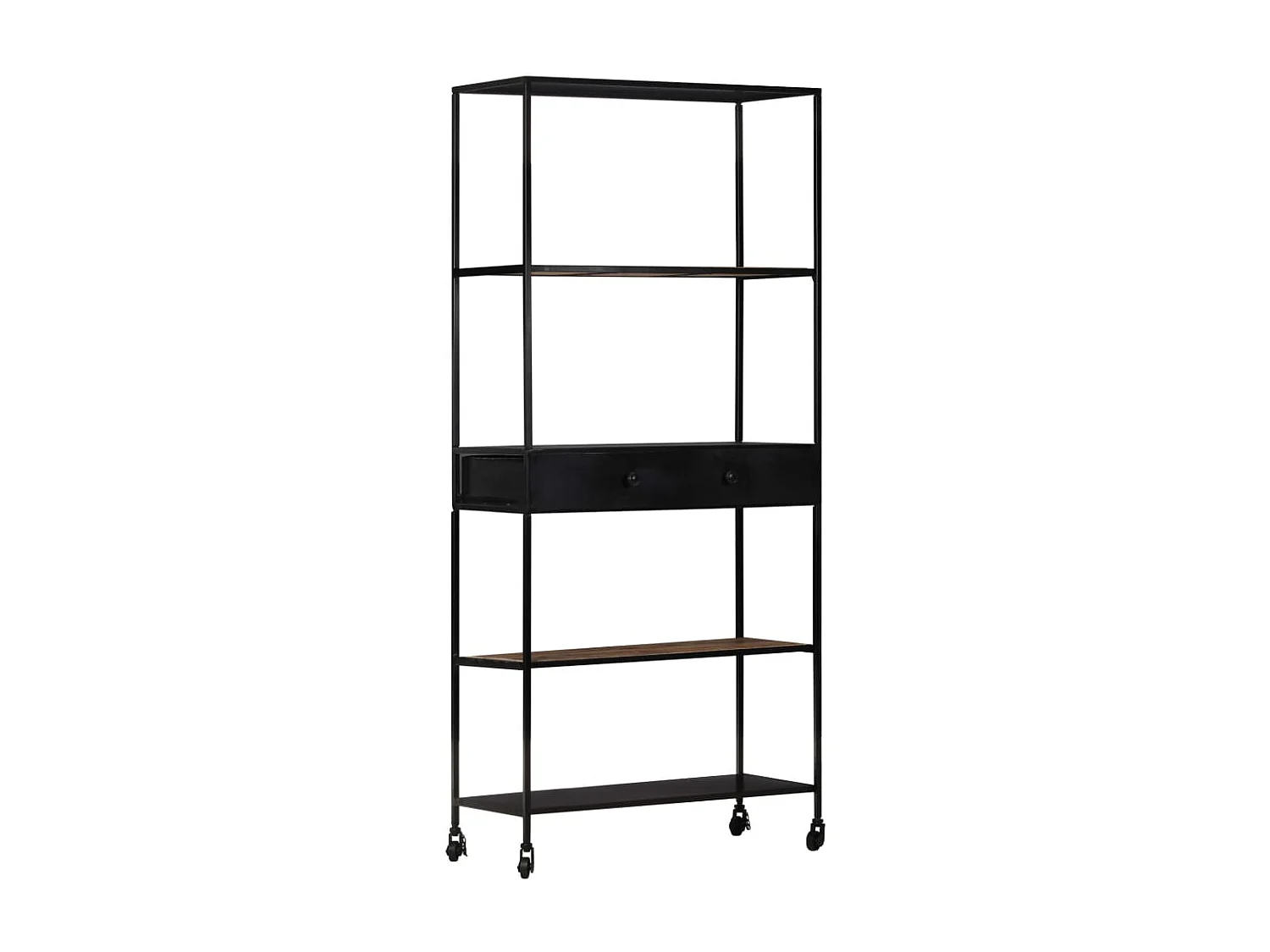 Lucien-Jean-Pierre  Bibliothèque 80x35x180 cm Bois de manguier brut et fer