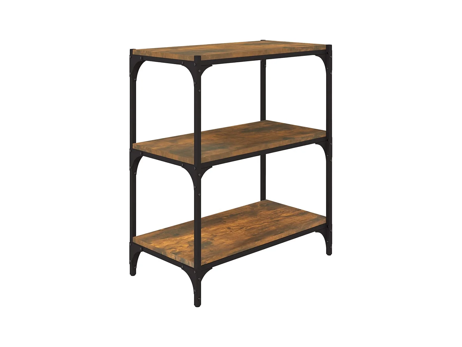 Ventura  Bibliothèque Chêne fumé 60x33x70,5cm Bois d'ingénierie et acier