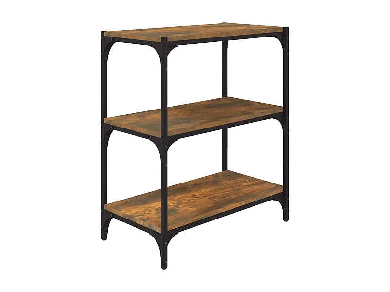 Ventura  Bibliothèque Chêne fumé 60x33x70,5cm Bois d'ingénierie et acier