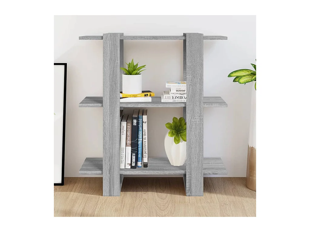 Milou  Bibliothèque/Séparateur de pièce sonoma gris 80x30x87 cm