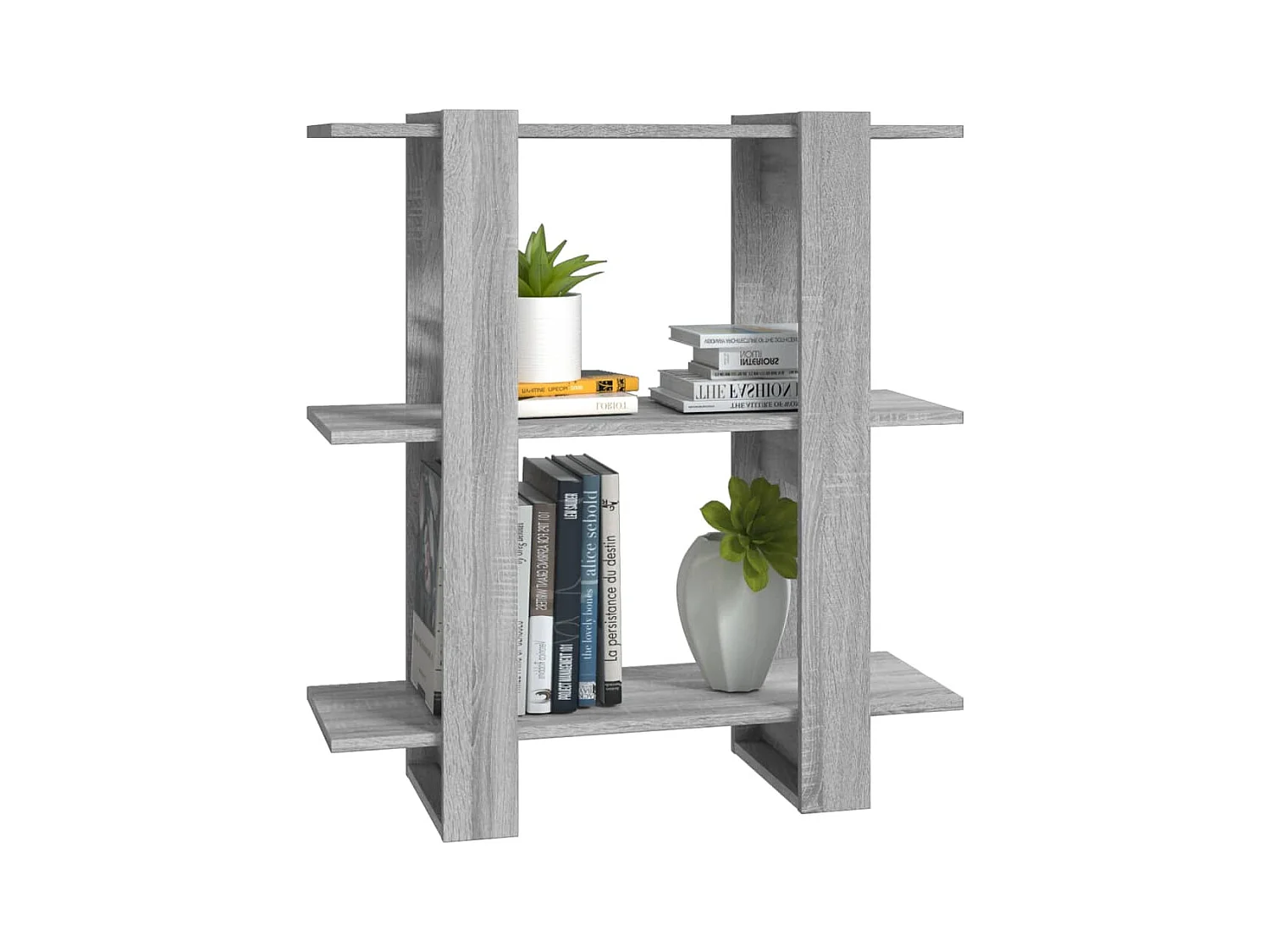 Milou  Bibliothèque/Séparateur de pièce sonoma gris 80x30x87 cm