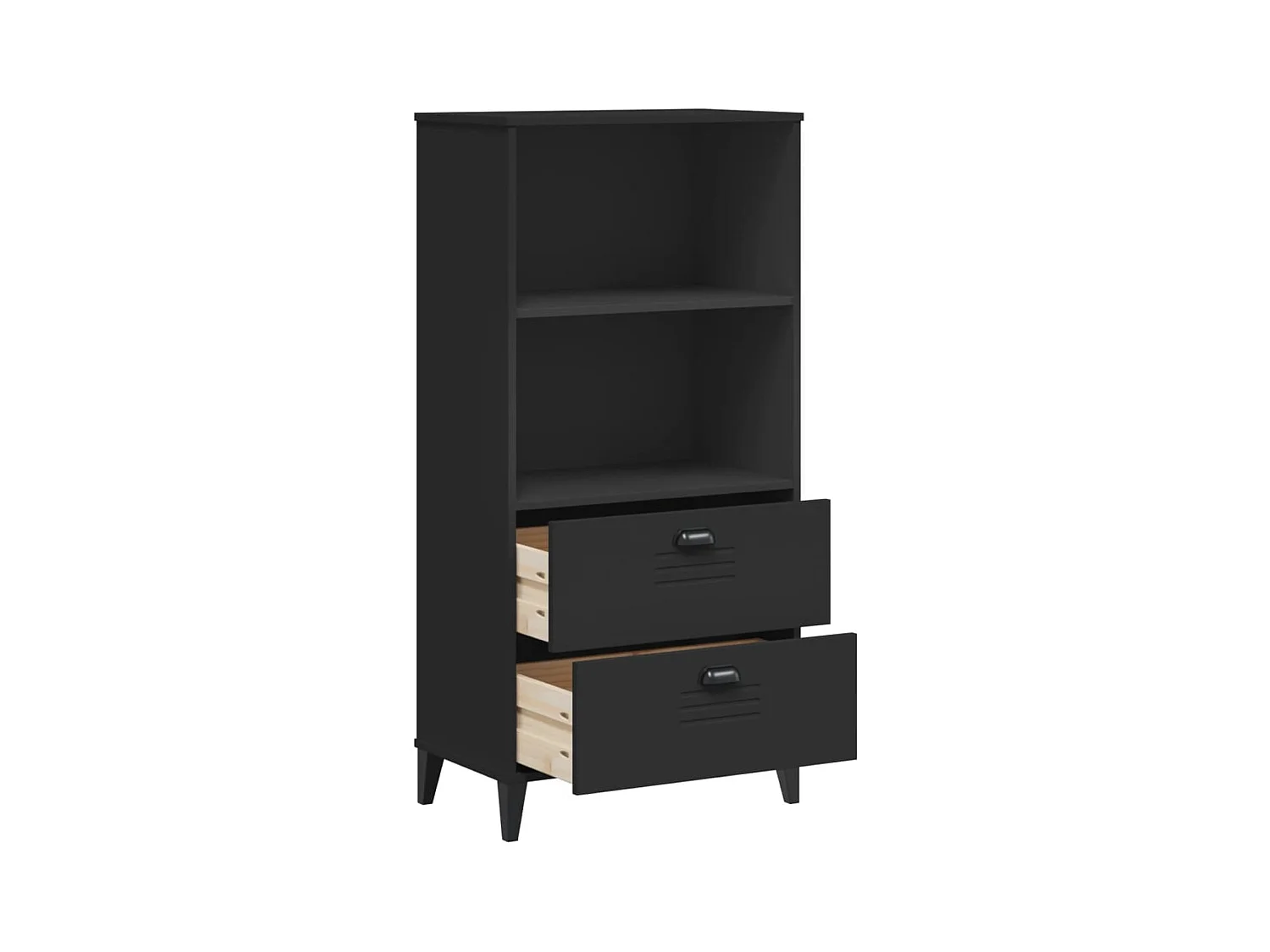 Peralyn  Bibliothèque VIKEN noir 60x35x123 cm bois d'ingénierie