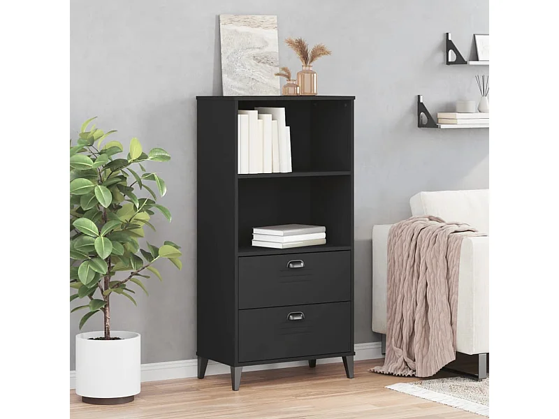 Peralyn  Librería VIKEN madera de ingeniería negro 60x35x123 cm