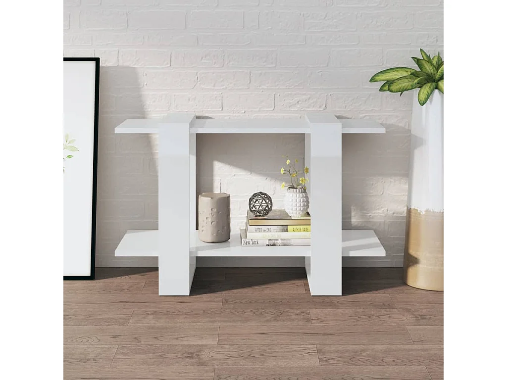 Wylorn  Bibliothèque/Séparateur de pièce Blanc brillant 80x30x51 cm