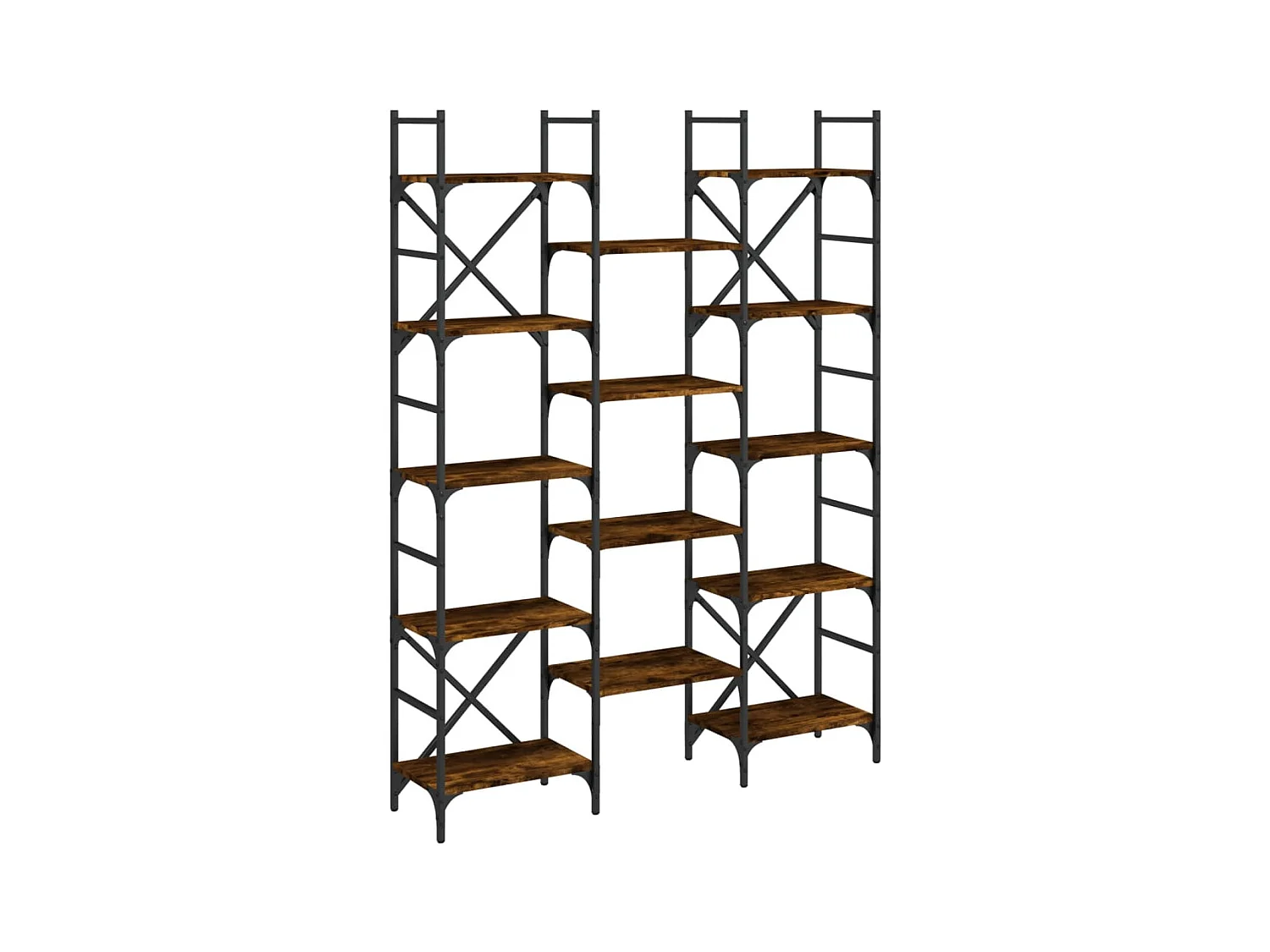 Clashmore  Boekenkast 127,5x28,5x172,5 cm bewerkt hout gerookt eikenkleur