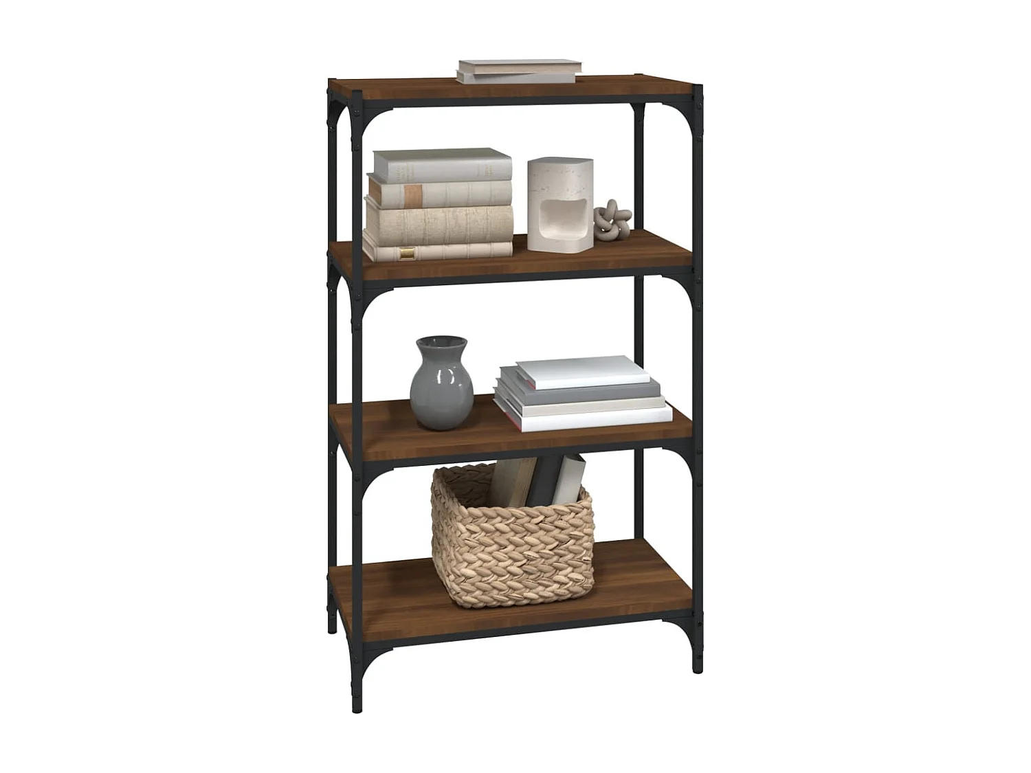 Ventura  Bibliothèque Chêne brun 60x33x100 cm Bois d'ingénierie et acier