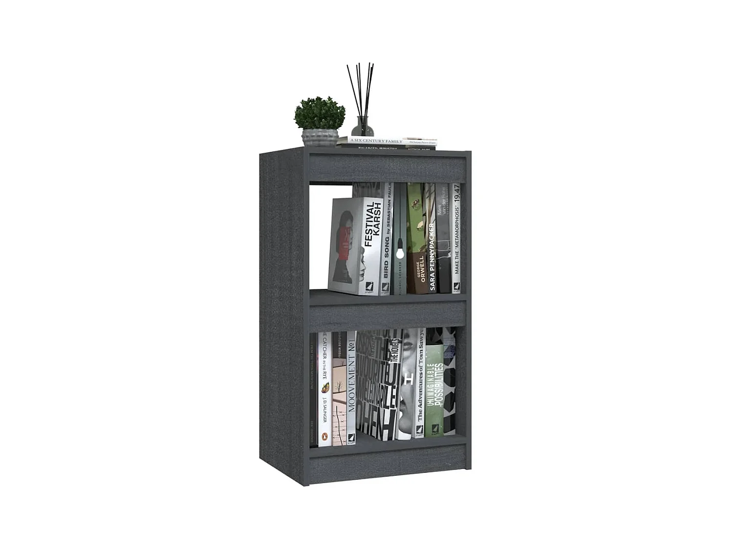 Centerville  Bibliothèque Gris 40x30x71,5 cm Bois de pin massif