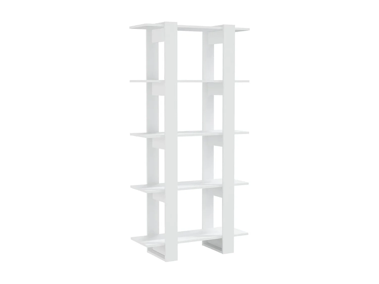 Igdir  Bibliothèque/séparateur de pièce blanc bois d'ingénierie