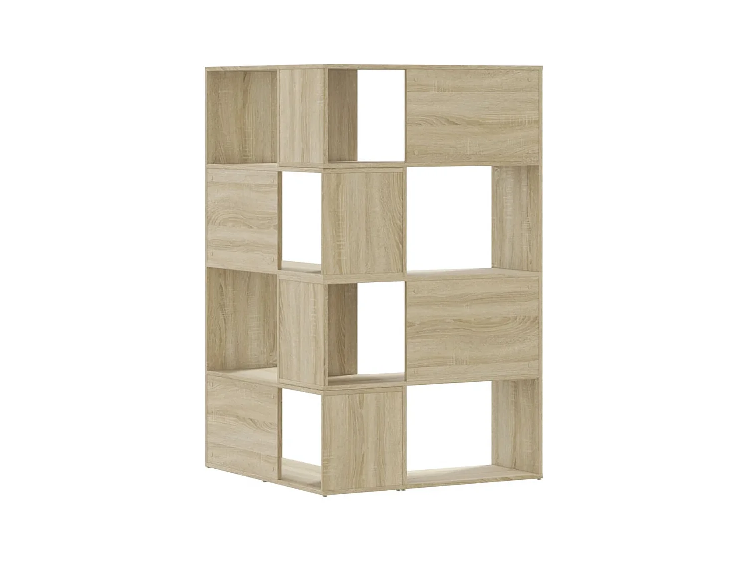 Damir  Bibliothèque d'angle à 4 niveaux chêne sonoma bois d'ingénierie